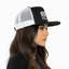 THIGHBRUSH® - NO INK NO PINK - Trucker Snapback Hat - Black and White - Flat Bill