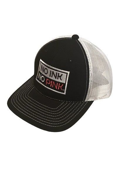 THIGHBRUSH® - NO INK NO PINK - Trucker Snapback Hat  - Black and White - THIGHBRUSH® - THIGHBRUSH® 