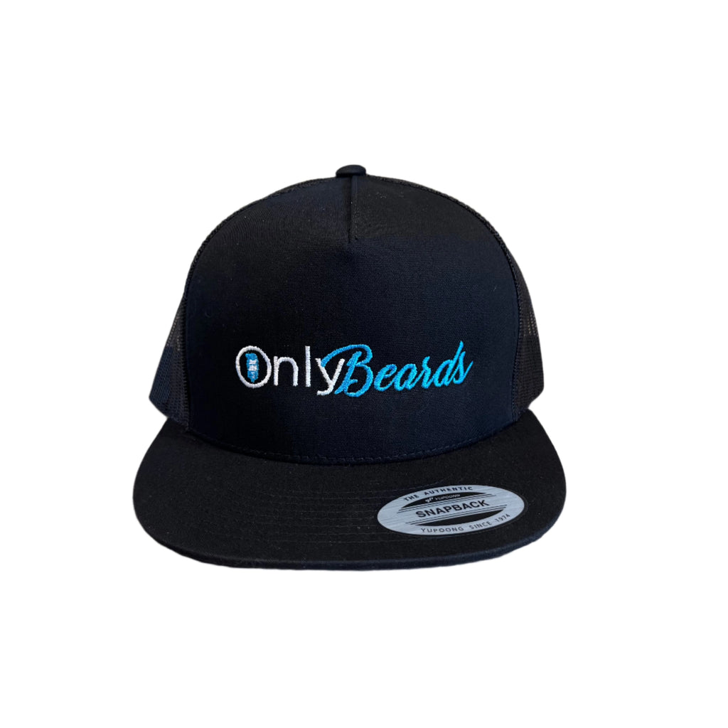 THIGHBRUSH® - ONLY BEARDS - Flat Bill Trucker Snapback Hat - Black