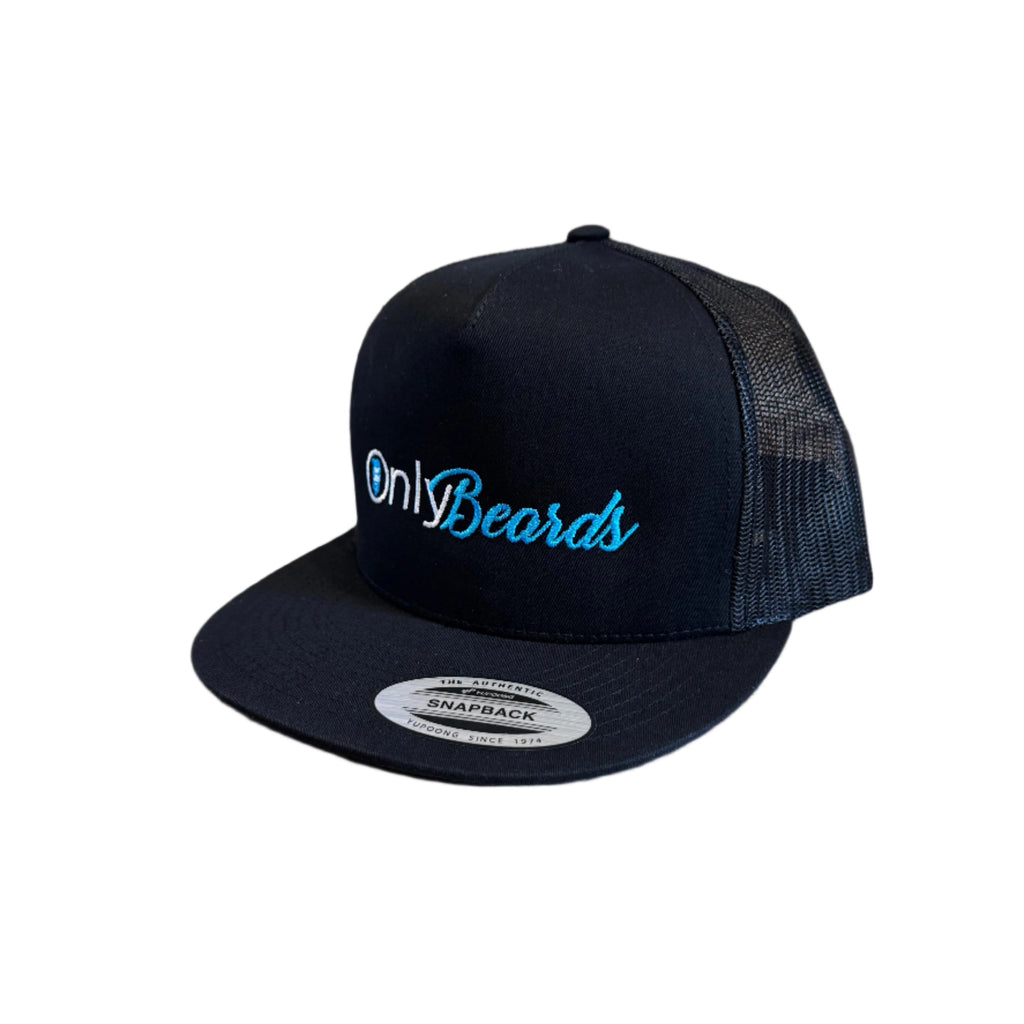 THIGHBRUSH® - ONLY BEARDS - Flat Bill Trucker Snapback Hat - Black
