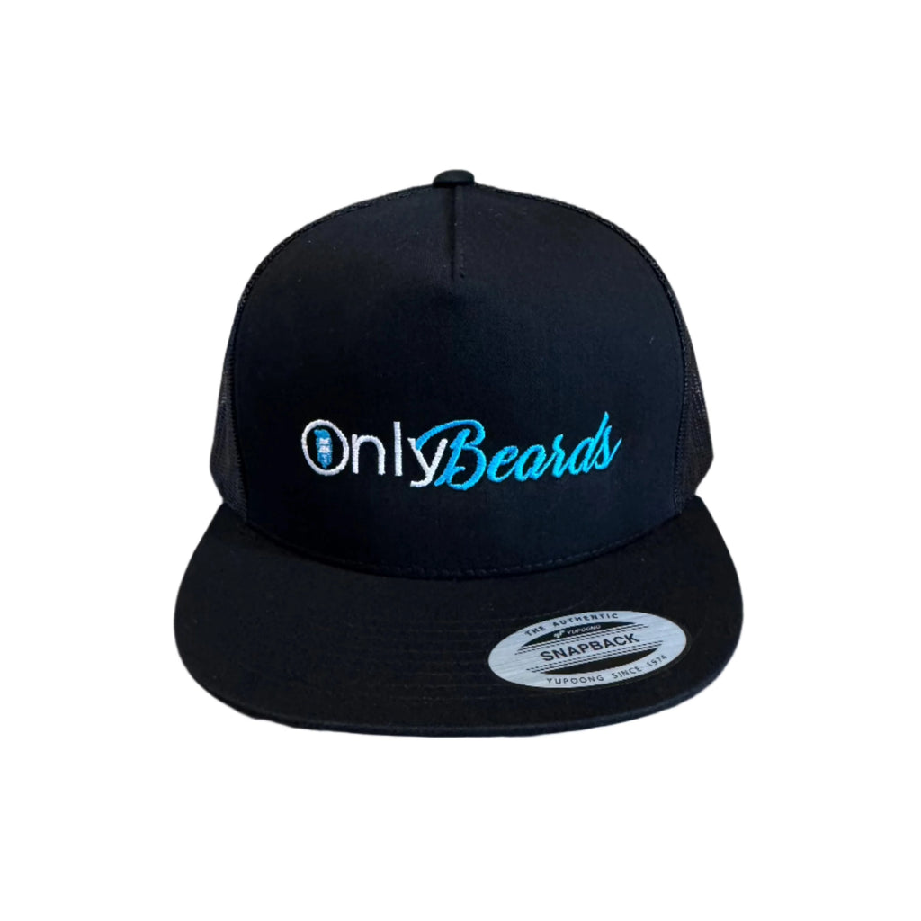THIGHBRUSH® - ONLY BEARDS - Flat Bill Trucker Snapback Hat - Black