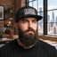 THIGHBRUSH® - Patriotic Flat Bill Trucker Snapback Hat - Camo - Multicam Black