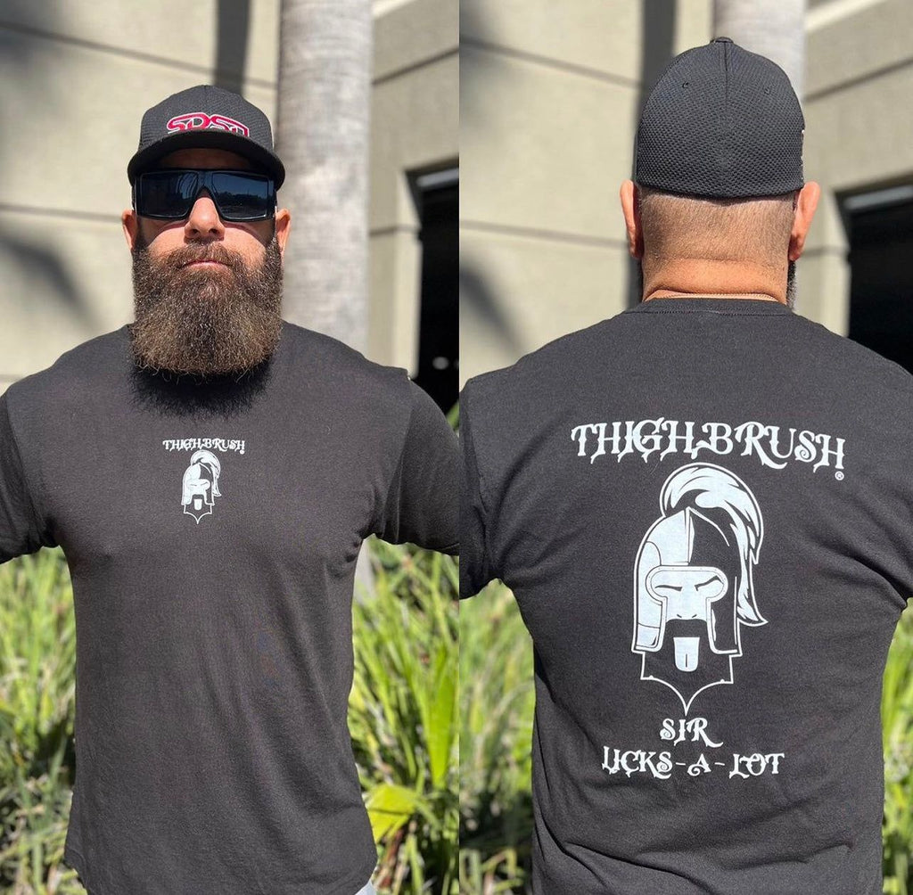 THIGHBRUSH® - SIR LICKS-A-LOT - Men's T-Shirt - Black - THIGHBRUSH® - THIGHBRUSH® 