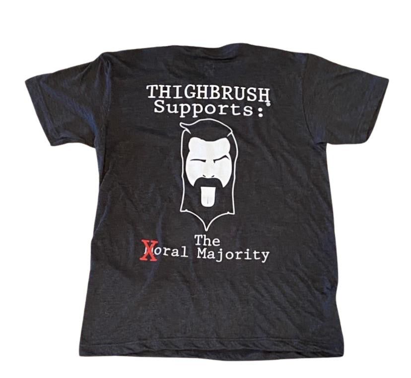 THIGHBRUSH® - "THE ORAL MAJORITY"  - Men's T-Shirt - Heather Charcoal - THIGHBRUSH® - THIGHBRUSH® 