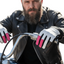 THIGHBRUSH® - THE SHOCKER - Leather Motorcycle Riding Gloves