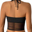 THIGHBRUSH® - Women's Black and Sheer Mesh Halter Top