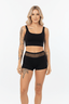 THIGHBRUSH® - Women's Fishnet Waist Booty Shorts - Black