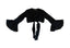 THIGHBRUSH® - Women's Flare Sleeve Tie Front Cropped Top - Black