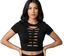 THIGHBRUSH® - Women's Twisted Cut Out Crop Top - Black