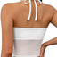 THIGHBRUSH® - Women's White and Sheer Mesh Halter Top