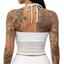THIGHBRUSH® - Women's White and Sheer Mesh Halter Top