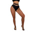 THIGHBRUSH® - X-Top Fishnet Tights with Panties - Black