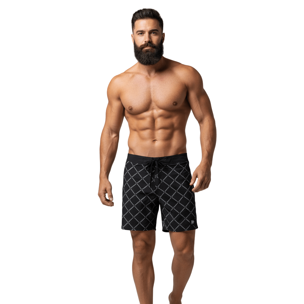 THIGHBRUSH® - X MARKS THE SPOT - Men's Board Shorts - Black