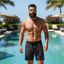 THIGHBRUSH® - X MARKS THE SPOT - Men's Board Shorts - Black