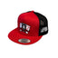 THIGHBRUSH® 69-MILE "POKE-HER RUN" - Flat Bill Trucker Snapback Hat - Red and Black