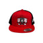 THIGHBRUSH® 69-MILE "POKE-HER RUN" - Flat Bill Trucker Snapback Hat - Red and Black