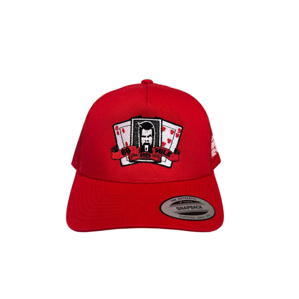 THIGHBRUSH® 69-MILE "POKE-HER RUN" - Trucker Snapback Hat - Red