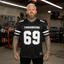 THIGHBRUSH® ATHLETICS - "THIGHBRUSH 69 - HOME" - MEN'S EMBROIDERED FOOTBALL JERSEY - BLACK