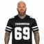 THIGHBRUSH® ATHLETICS - "THIGHBRUSH 69 - HOME" - MEN'S EMBROIDERED FOOTBALL JERSEY - BLACK