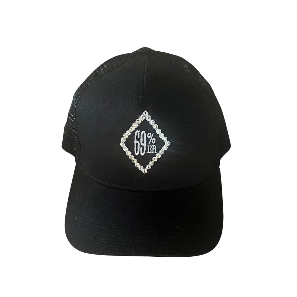 THIGHBRUSH® "69% ER DIAMOND COLLECTION" - Ponytail Trucker Snapback Hat - Black - THIGHBRUSH® - THIGHBRUSH® 