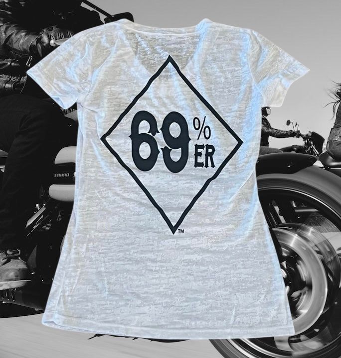 THIGHBRUSH® "69%ER DIAMOND COLLECTION" - Women's Burn Out Tees - White