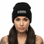 THIGHBRUSH® "69 PERCENTER" Cuffed Beanies - Rectangular Patch on Front - Black