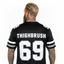 THIGHBRUSH® ATHLETICS - "THIGHBRUSH 69 - HOME" - MEN'S EMBROIDERED FOOTBALL JERSEY - BLACK