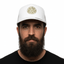 THIGHBRUSH® BEARD RIDING COMPANY - Trucker Snapback Hat - White with Gold