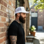 THIGHBRUSH® BEARD RIDING COMPANY - Trucker Snapback Hat - White with Silver