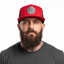 THIGHBRUSH® BEARD RIDING COMPANY - Flat Bill Trucker Snapback Hat - Red and Black