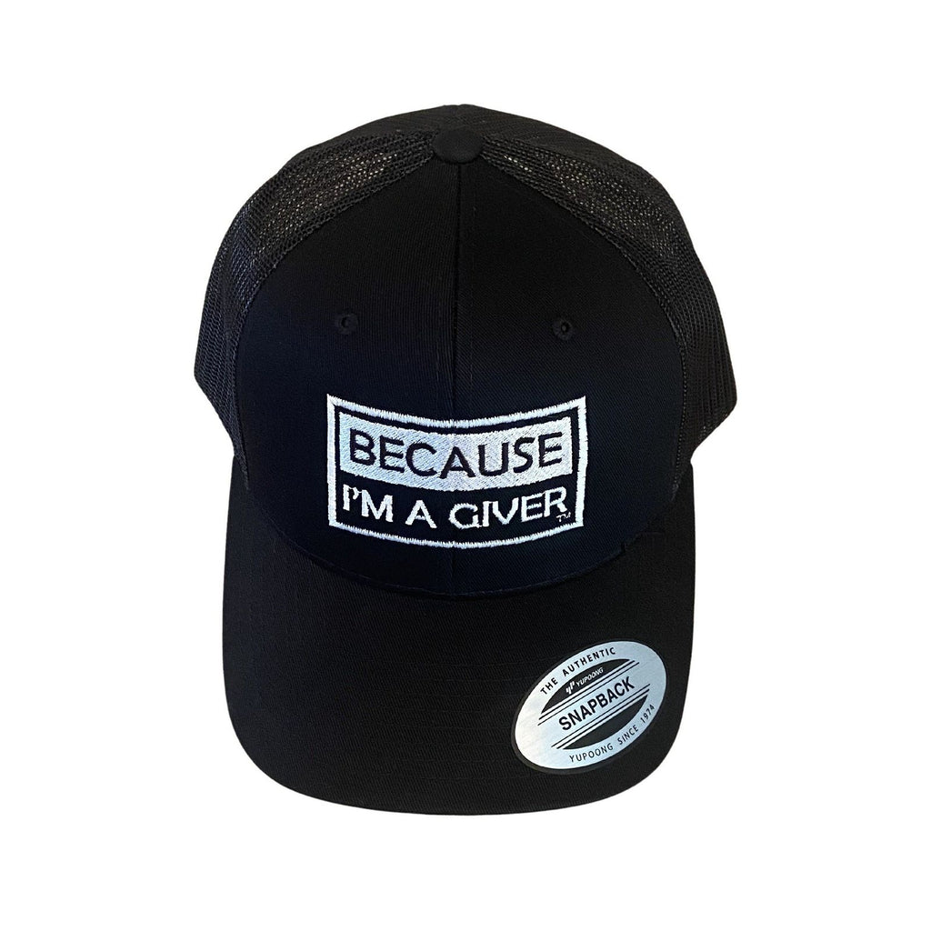 THIGHBRUSH® "BECAUSE I'M A GIVER" - Trucker Snapback Hat  - Black - THIGHBRUSH® - THIGHBRUSH® 