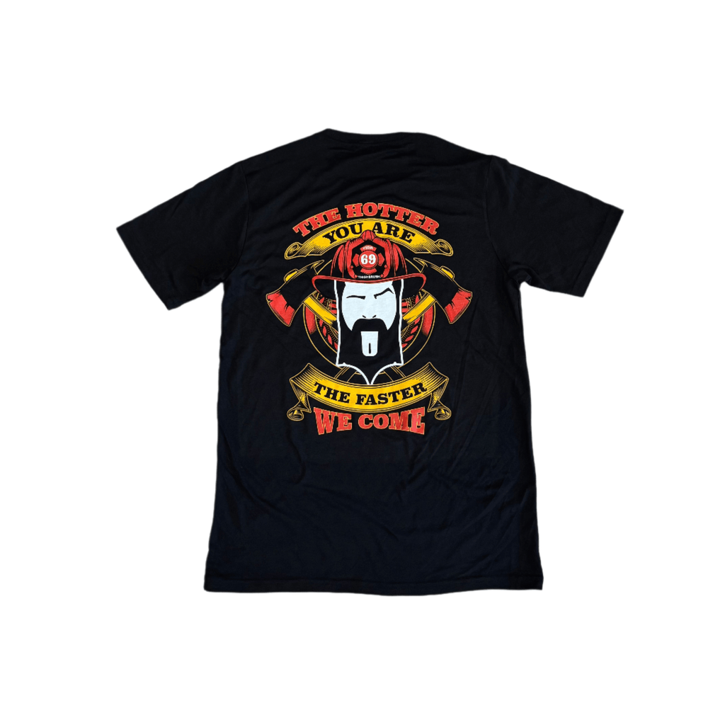 THIGHBRUSH® FIRE DEPT - THE HOTTER YOU ARE THE FASTER WE COME - Men's T-Shirt - Black