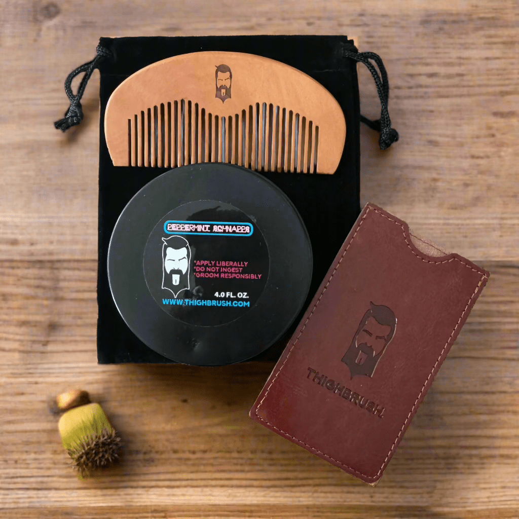 THIGHBRUSH® LIQUORS - Whipped Beard Butter - 4 Ounce Jar and Comb Set - Choose Your Scent