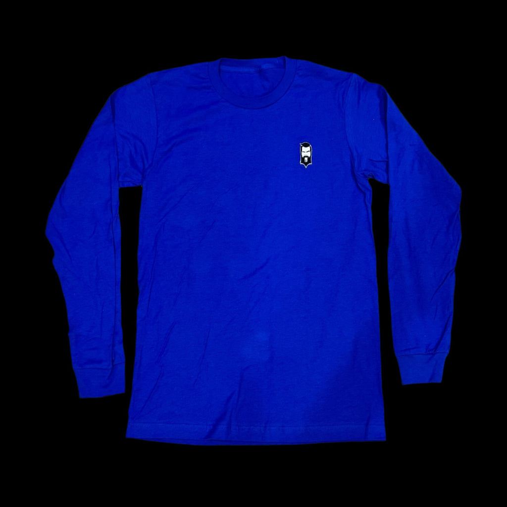 THIGHBRUSH® - Embroidered Face Logo - Unisex Long Sleeve T-Shirt - Blue