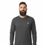 THIGHBRUSH® - Embroidered Face Logo - Unisex Long Sleeve T-Shirt - Charcoal Grey