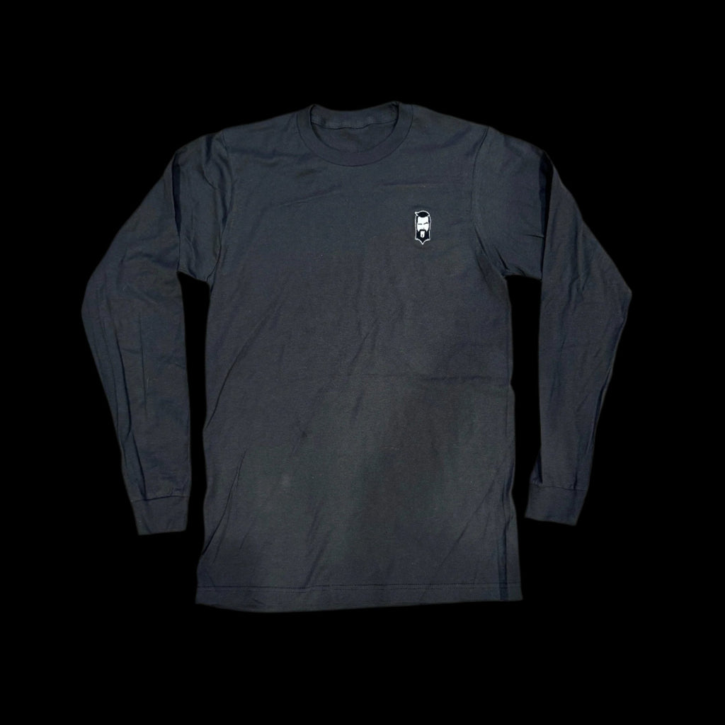 THIGHBRUSH® - Embroidered Face Logo - Unisex Long Sleeve T-Shirt - Charcoal Grey