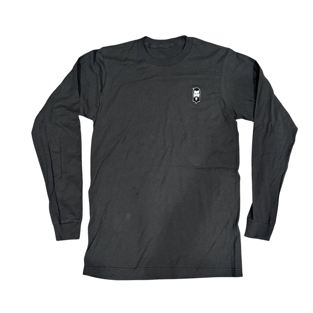 THIGHBRUSH® - Embroidered Face Logo - Unisex Long Sleeve T-Shirt - Charcoal Grey