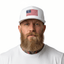 THIGHBRUSH® Patriotic Flat Bill Trucker Snapback Hat - White
