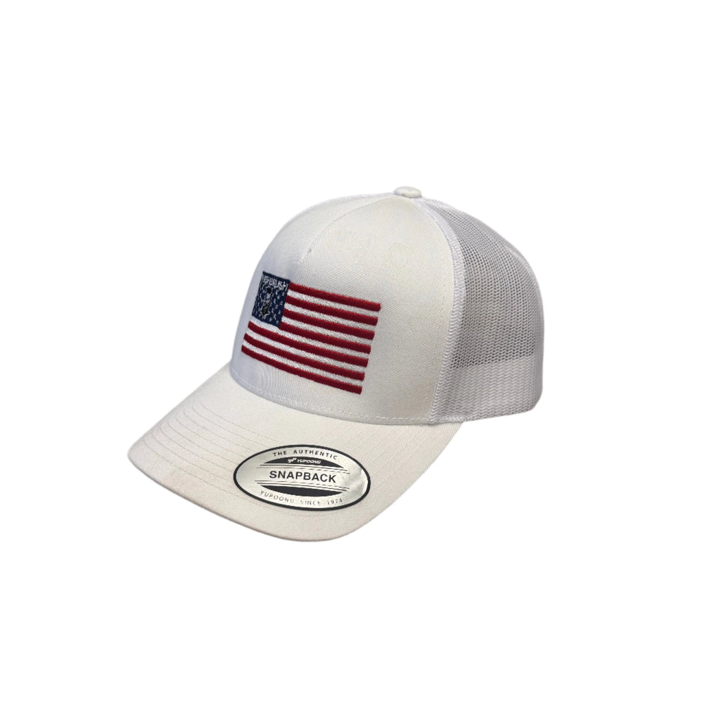 THIGHBRUSH® Patriotic Trucker Snapback Hat - White