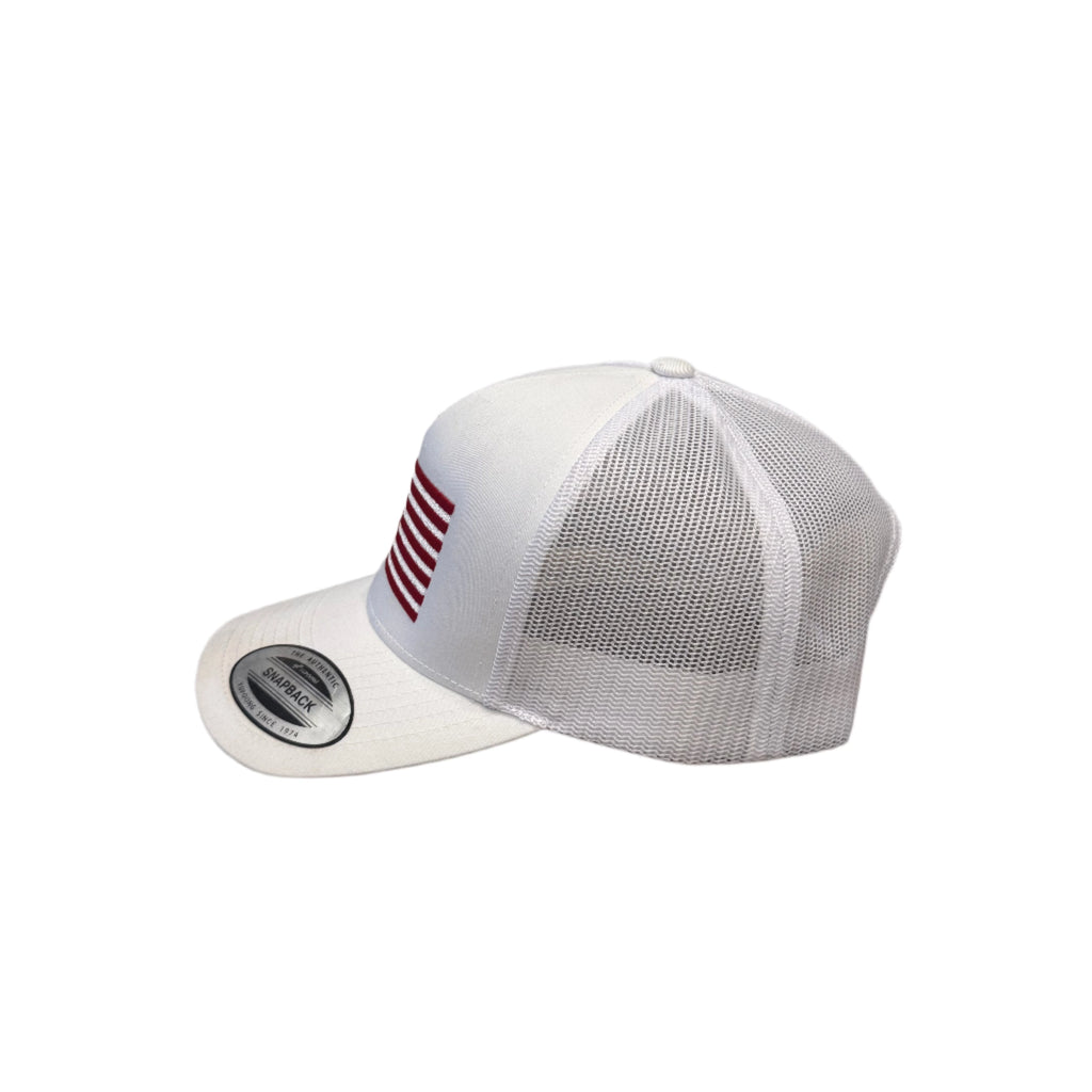 THIGHBRUSH® Patriotic Trucker Snapback Hat - White