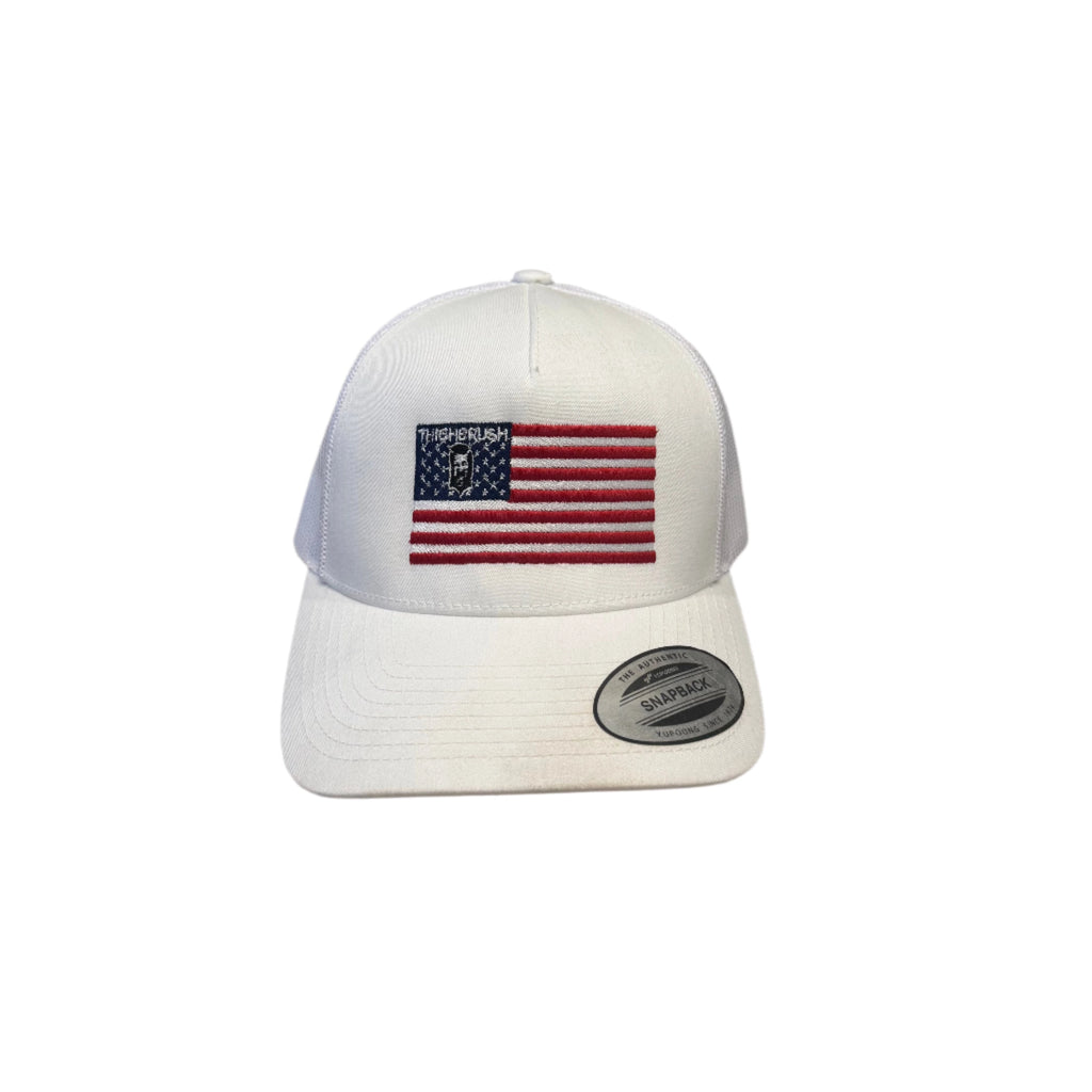 THIGHBRUSH® Patriotic Trucker Snapback Hat - White