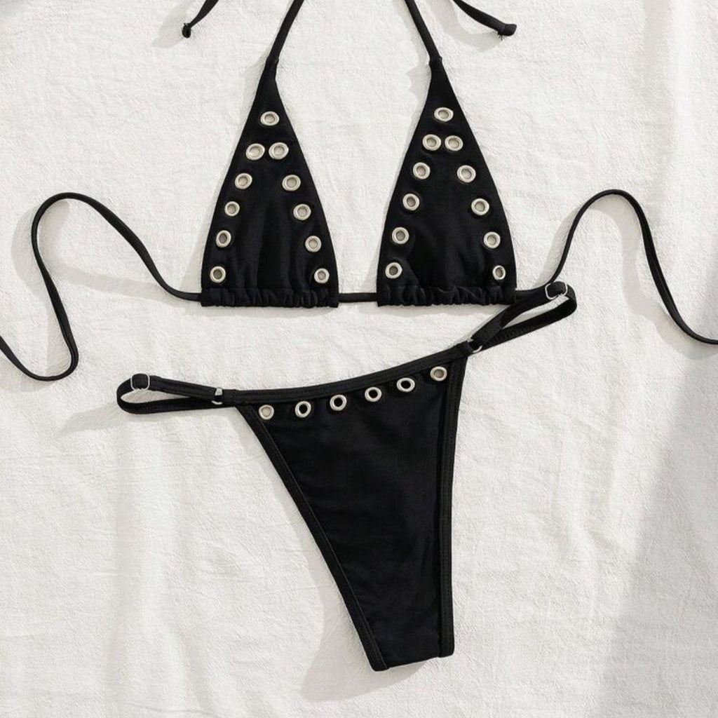 THIGHBRUSH® SWIM - Women's Grommet Bikini - Black