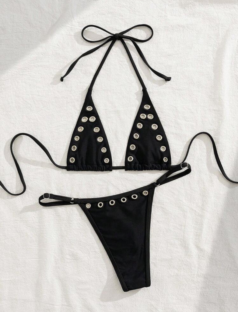 THIGHBRUSH® SWIM - Women's Grommet Bikini - Black