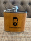 THIGHBRUSH® Stainless Steel Leather Wrapped Flask