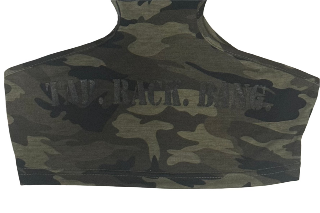 THIGHBRUSH® TACTICAL - TAP. RACK. BANG. - Women's Crop Top - Camo