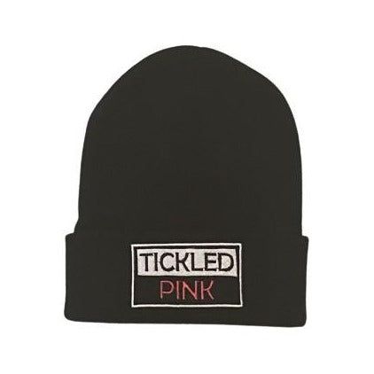 THIGHBRUSH® "Tickled Pink" - Cuffed Beanies - Black with Patch - THIGHBRUSH® - THIGHBRUSH® 