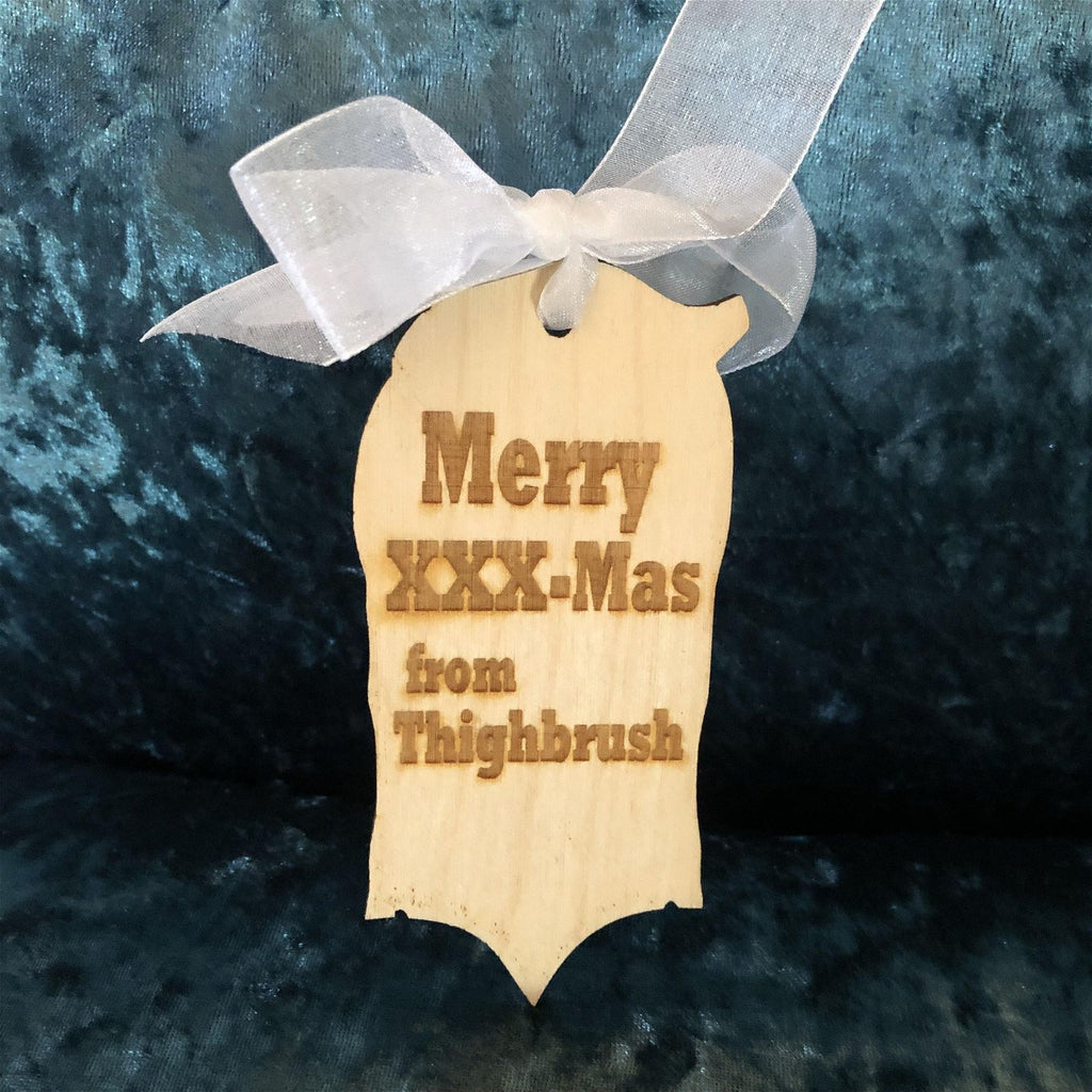 THIGHBRUSH "Wood" Christmas Ornament - Merry XXX-Mas - THIGHBRUSH® - THIGHBRUSH® 