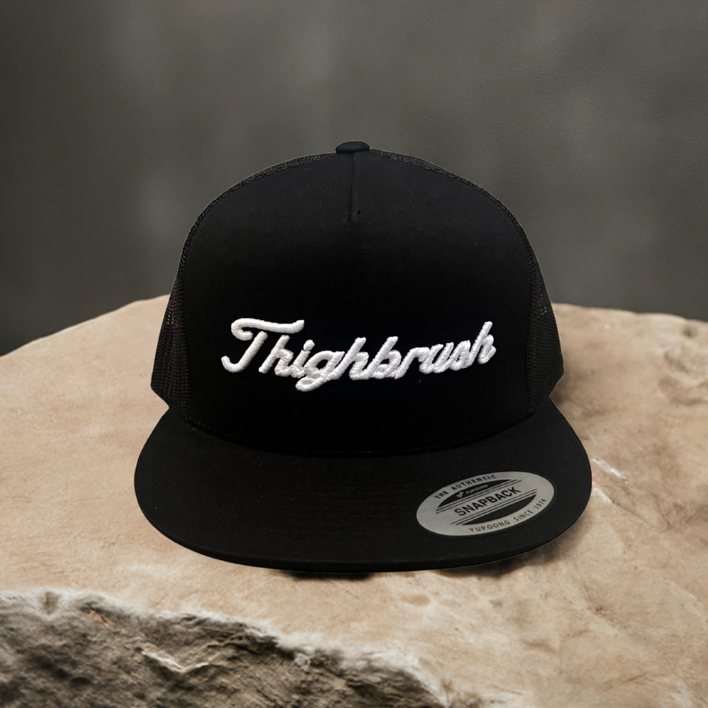 THIGHBRUSH® GOLF - FORE-PLAY - Flat Bill Trucker Snapback Hat - Black