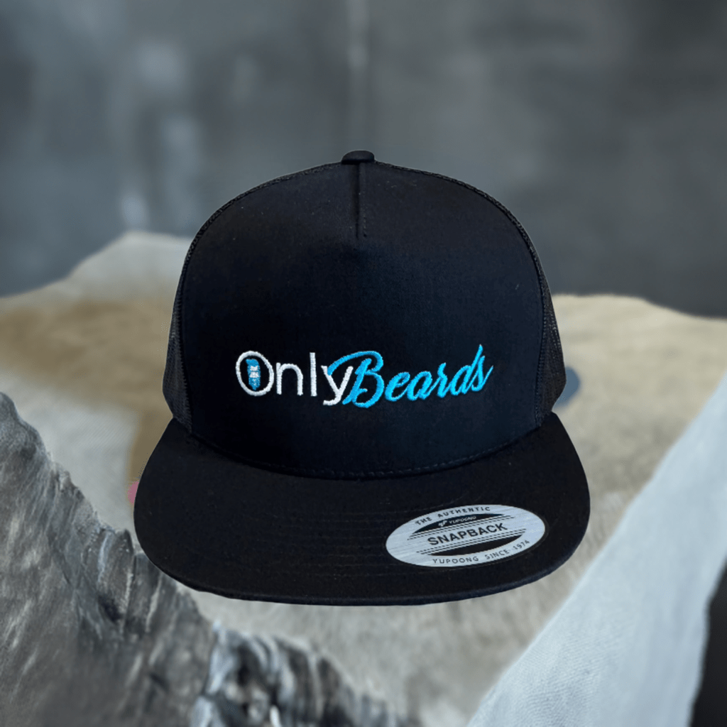 THIGHBRUSH® - ONLY BEARDS - Flat Bill Trucker Snapback Hat - Black