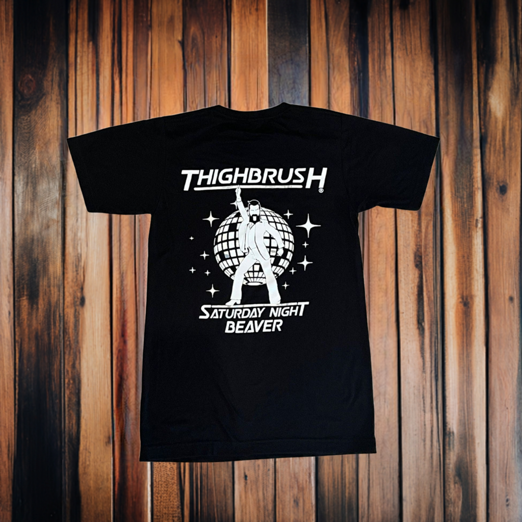 THIGHBRUSH® - SATURDAY NIGHT BEAVER - Men's T-Shirt - Black